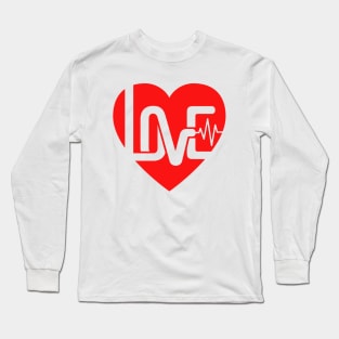 Text Love in form of a Heart Long Sleeve T-Shirt